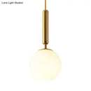 GobekUsa Modernist White Glass Pendant Light with Black/Gold Finish - Adjustable Sizes