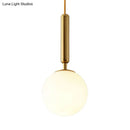 GobekUsa Modernist White Glass Pendant Light with Black/Gold Finish - Adjustable Sizes