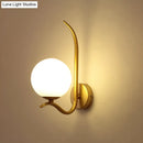 GobekUsa Modernist White Glass Wall Mount Sconce Light - Global Design, 1-Bulb Gold Lighting for Bedroom (6"/8" Wide)