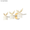 GobekUsa Modernist Elk Design 3-Head Metal Wall Sconce in White for Living Room Lighting