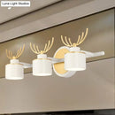 GobekUsa Modernist Elk Design 3-Head Metal Wall Sconce in White for Living Room Lighting