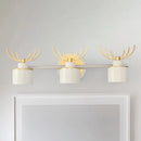 GobekUsa Modernist Elk Design 3-Head Metal Wall Sconce in White for Living Room Lighting