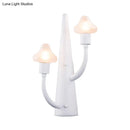 GobekUsa Modernist White LED Wall Lamp with Mushroom Opal Glass Shade - 2/3 Lights Living Room Sconce