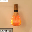 GobekUsa Modernist Yellow Teardrop Wall Sconce - 1 Light Wood Veneer Lamp for Foyer