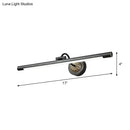 GobekUsa 17-22" Modish Swing Arm Wall Lamp with LED Black Vanity Mirror Light