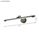 GobekUsa 17-22" Modish Swing Arm Wall Lamp with LED Black Vanity Mirror Light