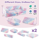 10 Pieces Modular Kids Play Couch Sectional Sofa Glow in the Dark-Multicolor by LJGDeals