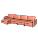 Modular L-shaped 4-Seat Sectional Sofa with Reversible Chaise and 2 USB Socket by LJGDeals