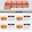 Modular L-shaped 4-Seat Sectional Sofa with Reversible Chaise and 2 USB Socket by LJGDeals