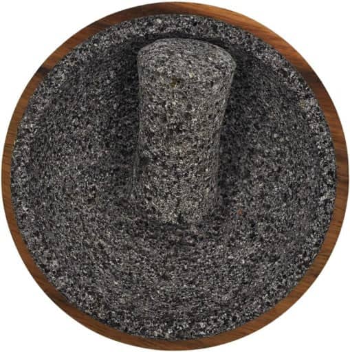 Molcajete Chilmamolli 6" Volcanic Stone with Wooden Base