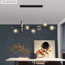 GobekUsa Molecular Dining Room Island Pendant Light - Dual Glass 6-Light Modern Hanging Lamp Kit