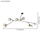 GobekUsa Molecular Suspension Island Light: Minimalist Black-Gold Metal Design with Ball Glass Shade