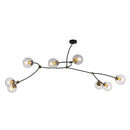 GobekUsa Molecular Suspension Island Light: Minimalist Black-Gold Metal Design with Ball Glass Shade