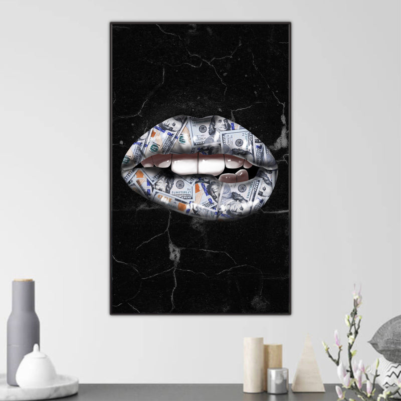 Money Lips Canvas