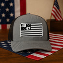 45th & 47th President Flag Hat (Monochrome)