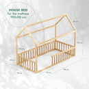 Montessori House Bed for Kids with Fence by Goodevas