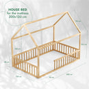 Montessori House Bed for Kids with Fence by Goodevas