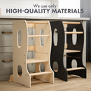 Stable Montessori Tower: Wooden Growing Chair - Grey