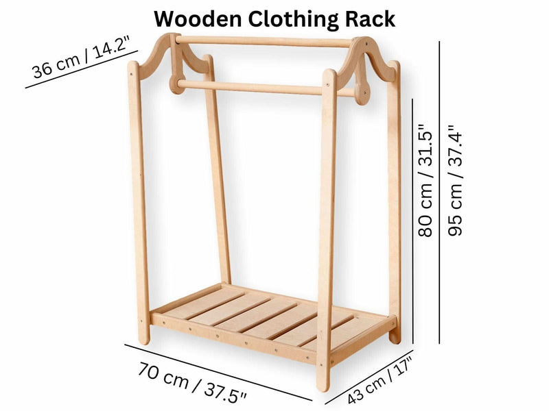 Montessori Wooden Wardrobe Set: Ideal Child Clothing Organizer