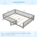 Montessori Bed Frame with Full-length Guardrails Safety Door and Latch by LJGDeals