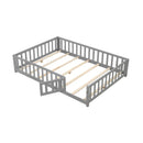 Montessori Bed Frame with Full-length Guardrails Safety Door and Latch by LJGDeals