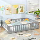 Montessori Bed Frame with Full-length Guardrails Safety Door and Latch by LJGDeals