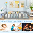 Montessori Bed Frame with Full-length Guardrails Safety Door and Latch by LJGDeals