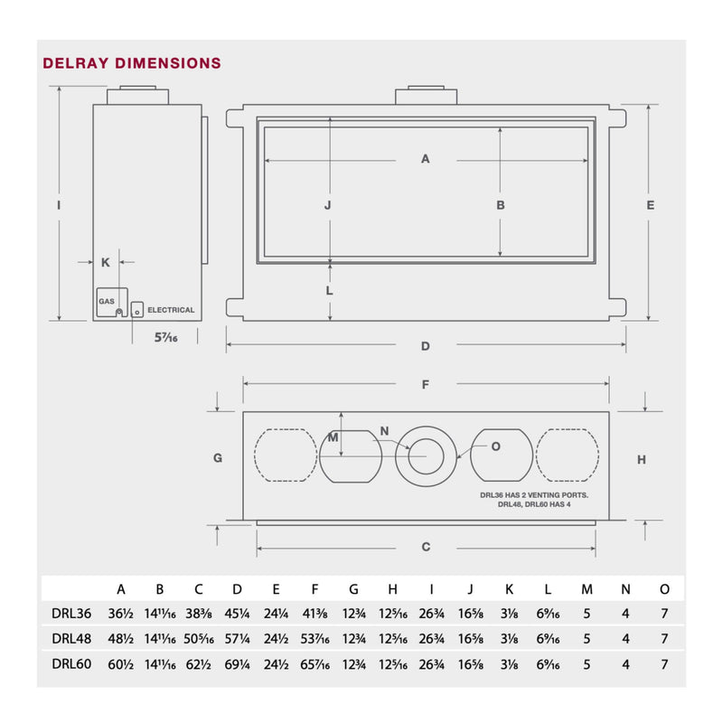 Montigo DelRay Full Load Direct Vent Linear Natural Gas Fireplace With Remote Controlled Fans [DRL36/48/7213NI-2] (SAK56384)