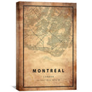 Montreal Vintage Map Canvas