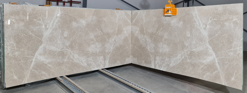 Moon Cream Bookmatching Polished Marble Slab