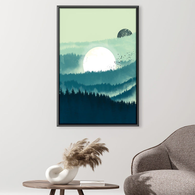 Moon in the Blue Forest Canvas