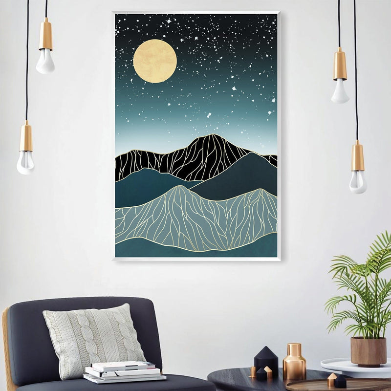 Moon In The Stars Canvas