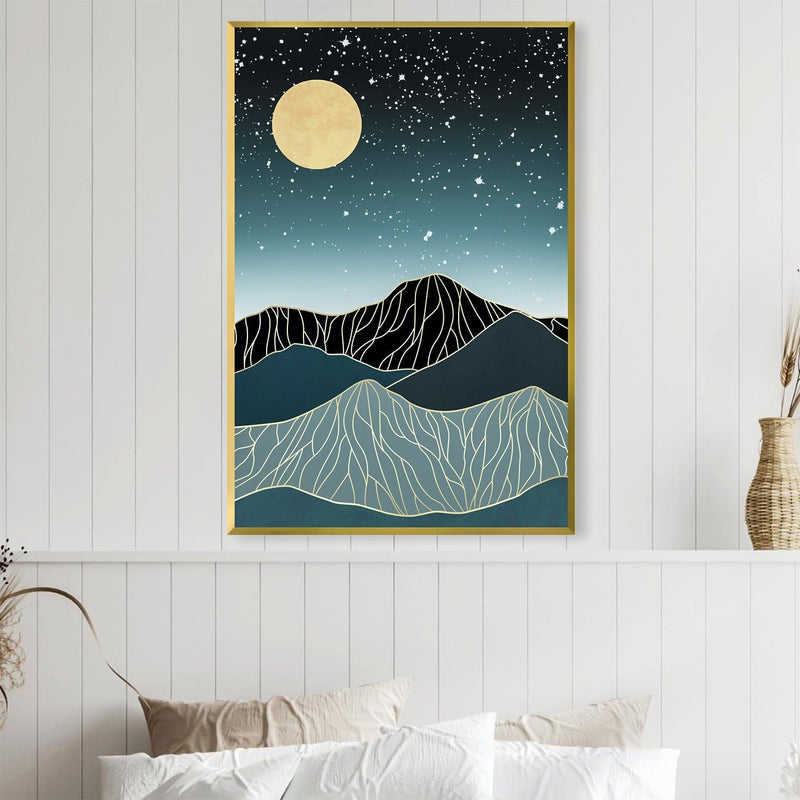 Moon In The Stars Canvas