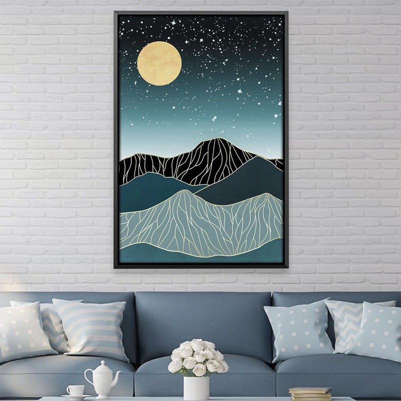 Moon In The Stars Canvas