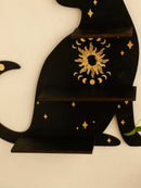 GobekUsa Moon Phase Black Cat Wooden Shelf