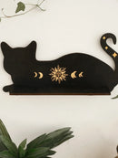 GobekUsa Moon Phase Black Cat Wooden Shelf