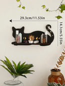 GobekUsa Moon Phase Black Cat Wooden Shelf