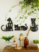GobekUsa Moon Phase Black Cat Wooden Shelf
