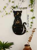 GobekUsa Moon Phase Black Cat Wooden Shelf