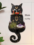 GobekUsa Moon Phase Black Cat Wooden Shelf