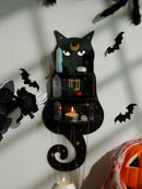 GobekUsa Moon Phase Black Cat Wooden Shelf