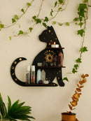 GobekUsa Moon Phase Black Cat Wooden Shelf