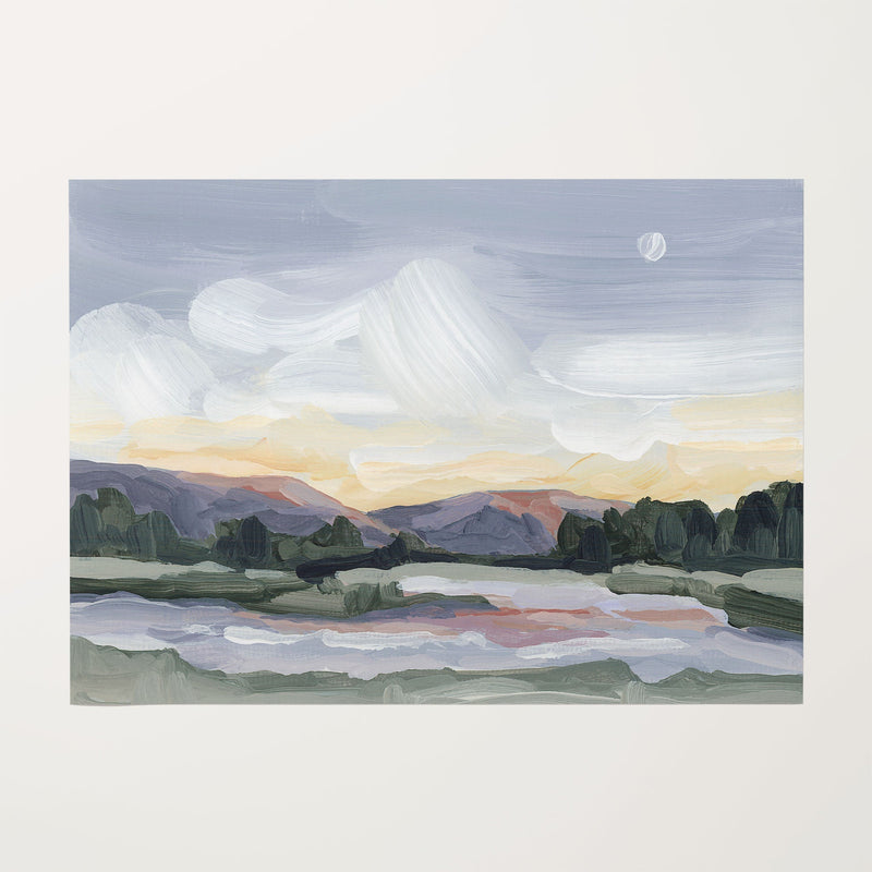 "Moonlit Pond" Art Print