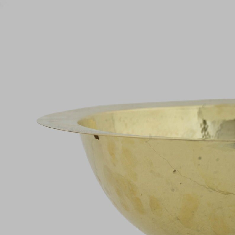 Moroccan Golden Brass Hammered Sink - Handmade Round Drop-in Sink