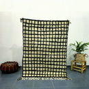 GobekUsa Moroccan Handmade Beni Ouarain Black & White Rug 1.5m x 1m