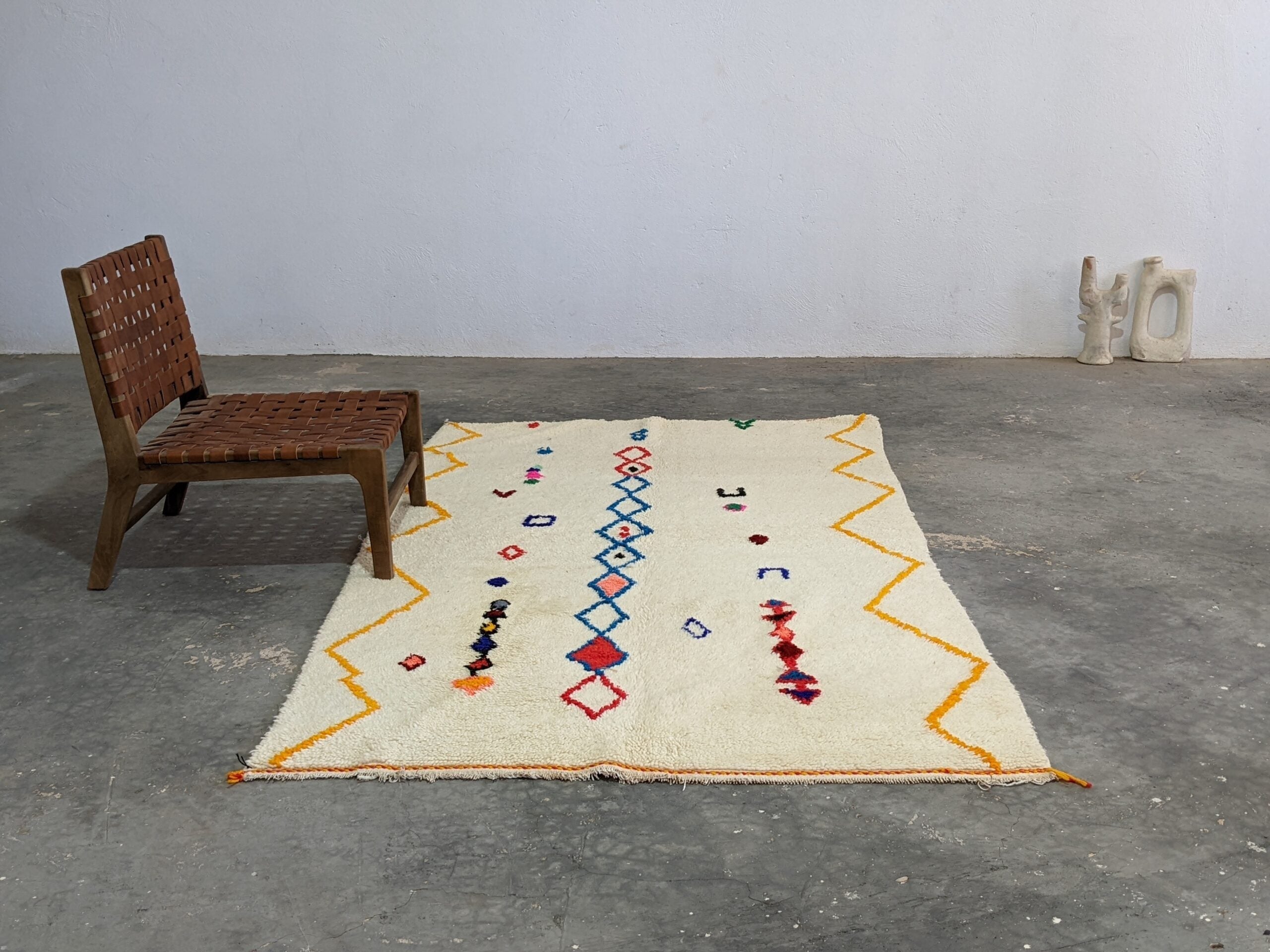 Moroccan Handmade Traditional Azilal Rug 246 X 143 Cm