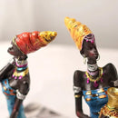 Mosaic african black women resin art figures living room decor by Decorbites
