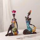 Mosaic african black women resin art figures living room decor by Decorbites