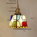 GobekUsa Conch Glass LED Pendant Light Fixture Tiffany Children Dining Room Hang Lamp