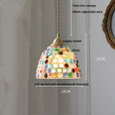 GobekUsa Conch Glass LED Pendant Light Fixture Tiffany Children Dining Room Hang Lamp